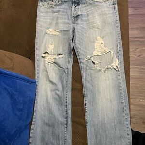 Abercrombie & Fitch Relaxed Blue Jeans Distressed Look